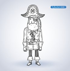 doodle pirate elememts vector illustration N7