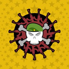 Emblem Military Skull beret with weapons