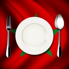 Vector table setting on Morocco flag background