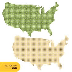 Vector dotted map of USA
