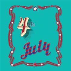 Vintage style greeting card for Independence Day 4 th July