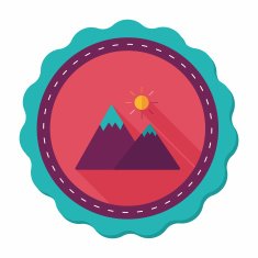Mountain tourist flat icon with long shadow N8