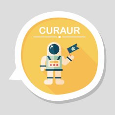 Space Astronaut flat icon with long shadow eps10 N47