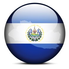 Map on flag button of Republic El Salvador
