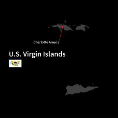 Detailed map of U S Virgin Islands and capital city