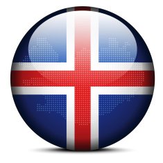 Map with Dot Pattern on flag button of Iceland