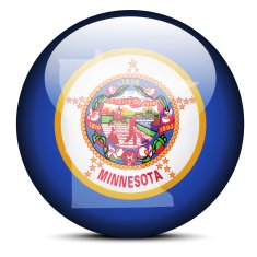 Map on flag button of USA Minnesota State
