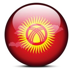 Map on flag button of Kyrgyz Republic