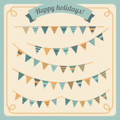 Set of bunting and garland