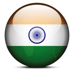 Map with Dot Pattern on flag button of India