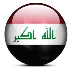 Map with Dot Pattern on flag button of Iraq