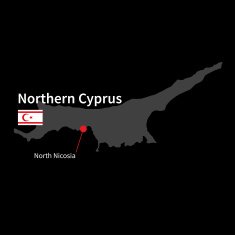 Detailed map of Northern Cyprus and capital city North Nicosia