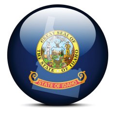 Map on flag button of USA Idaho State