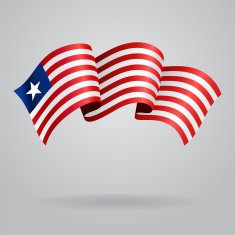 Liberian waving Flag Vector illustration