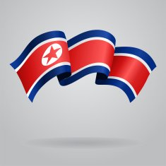 North Korean waving Flag Vector illustration