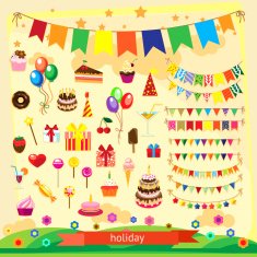 Holiday icon set flat design