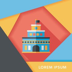 Building castle flat icon with long shadow eps10 N42