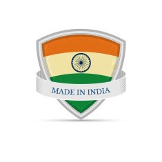Made in India Flag of India on the shield