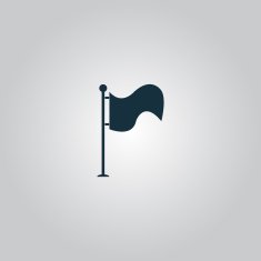 Flag icon Location marker symbol Flat design style N10