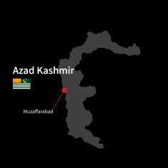 Detailed map of Azad Kashmir and capital city Muzaffarabad with