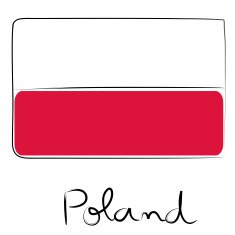 Poland flag doodle N2