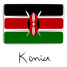Kenya flag doodle N2