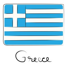 Greece doodle flag N2