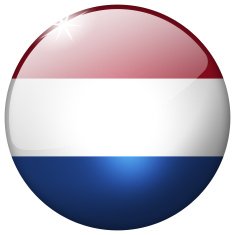 Netherlands Round Glass Button