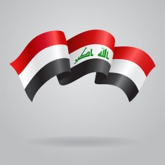Iraqi waving Flag Vector illustration