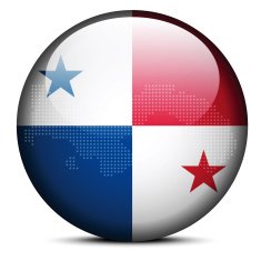 Map with Dot Pattern on flag button of Republic Panama