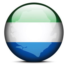 Map on flag button of Republic Sierra Leone