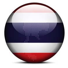 Map with Dot Pattern on flag button of Kingdom Thailand N2