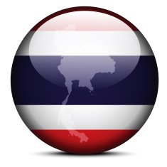 Map on flag button of Kingdom Thailand