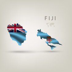 Flag of FIJI as a country with shadow