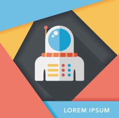 Space Astronaut flat icon with long shadow eps10 N59