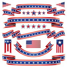 Red White and Blue Star banners