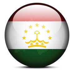 Map with Dot Pattern on flag button of Republic Tajikistan