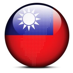 Map with Dot Pattern on flag button of Republic China