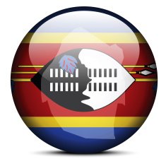 Map on flag button of Kingdom Swaziland