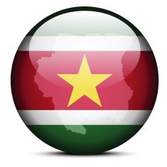 Map on flag button of Republic Suriname