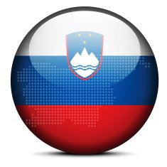 Map with Dot Pattern on flag button of Republic Slovenia