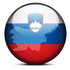 Map on flag button of Republic Slovenia