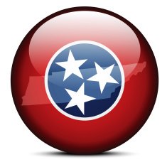 Map on flag button of USA Tennessee State