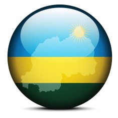 Map on flag button of Republic Rwanda