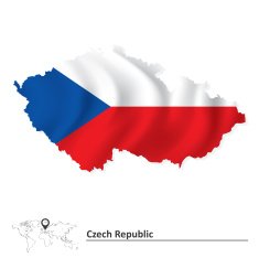Map of Czech Republic with flag