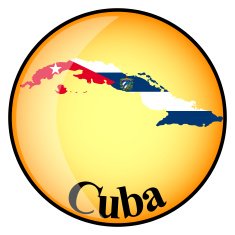 orange button with the image maps of Cuba