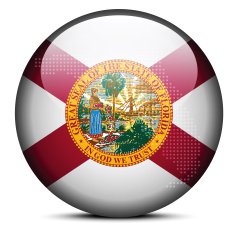 flag button of USA Florida State