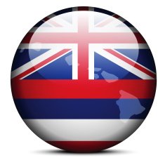 Map on flag button of USA Hawaii State