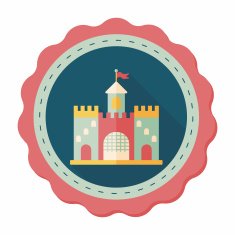 Building castle flat icon with long shadow eps10 N52