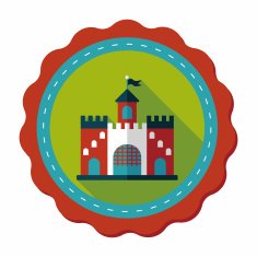 Building castle flat icon with long shadow eps10 N55